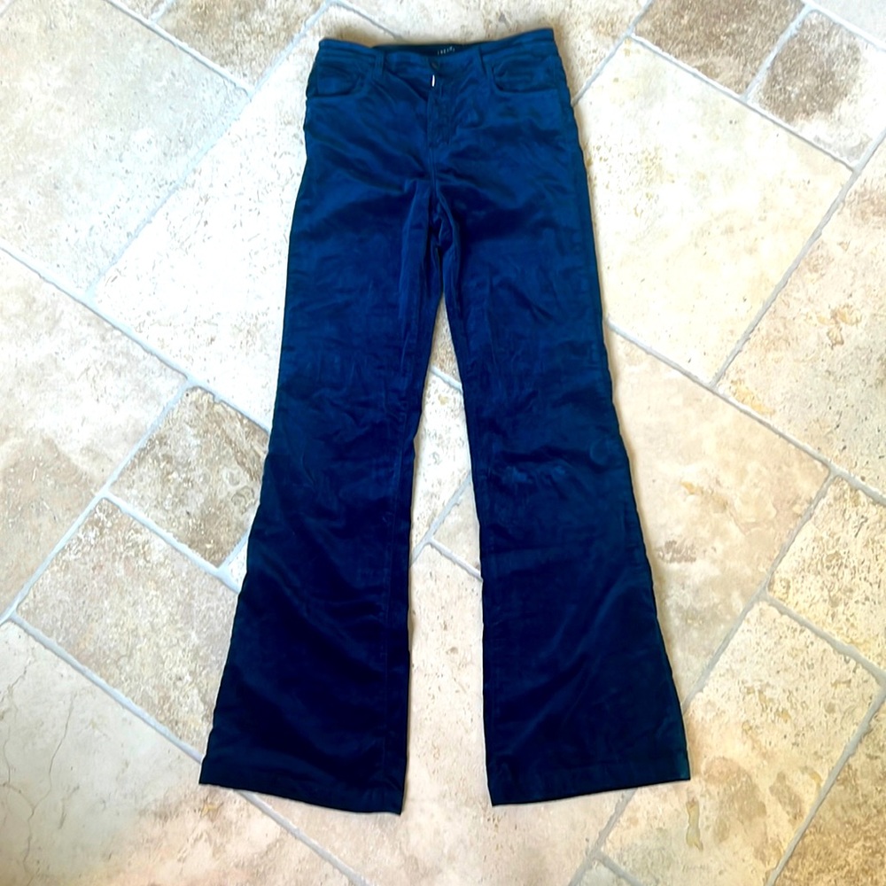 J brand Maria high rise flare navy velvet pants